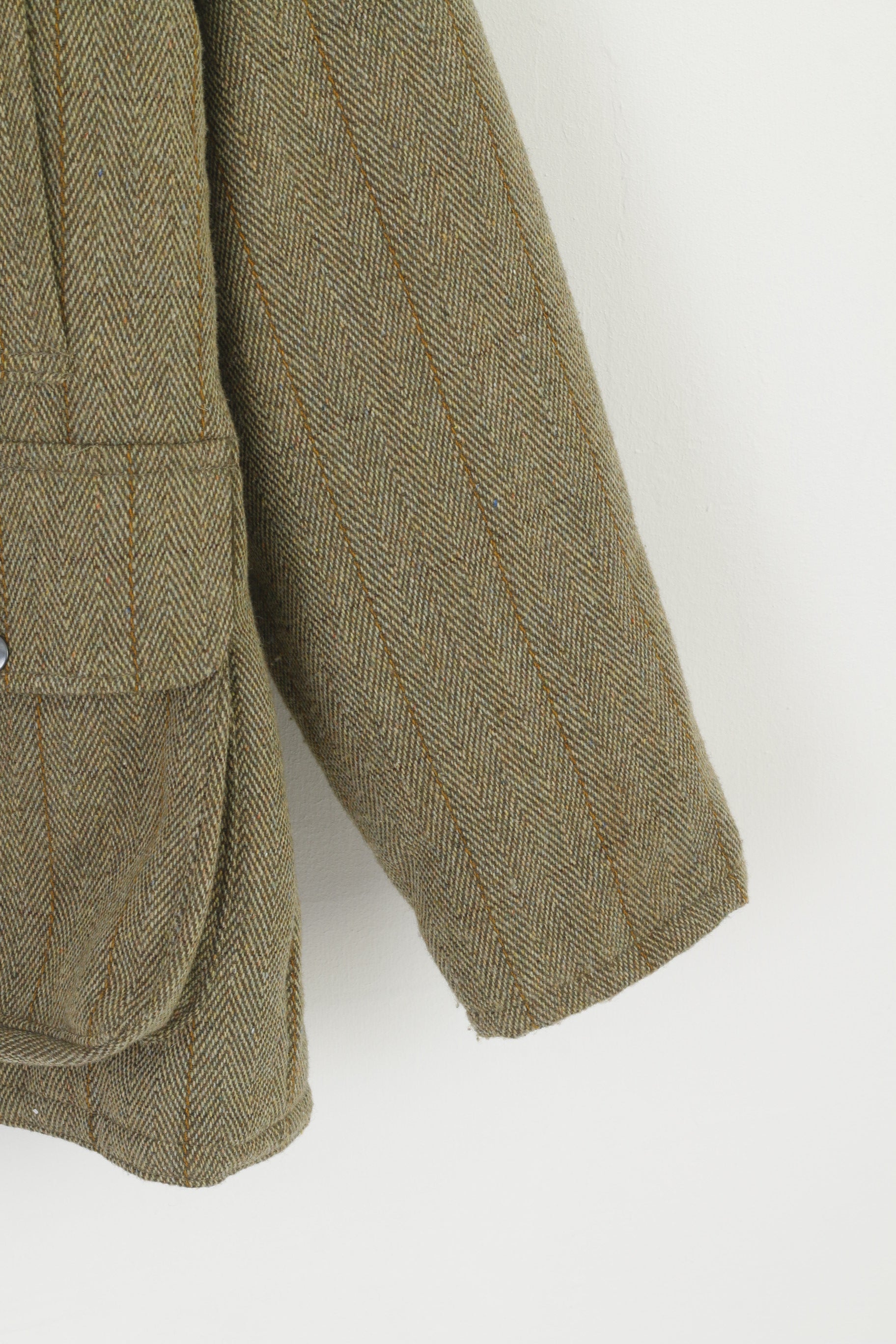 Openair Countrywear Women 12 M Jacket Green Tweed Shooting Hunting Full Zipper Top