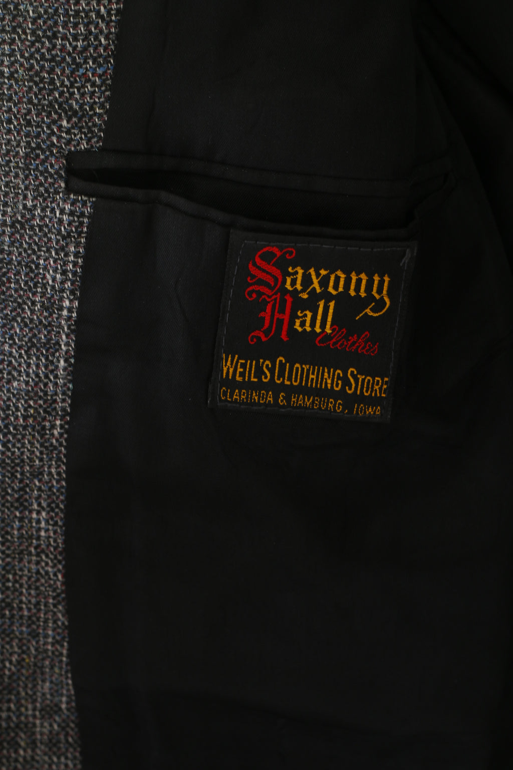 Saxony Hall Men 46 Blazer Navy Vintage Wool Single Breasted Shoulder Pads Jacket