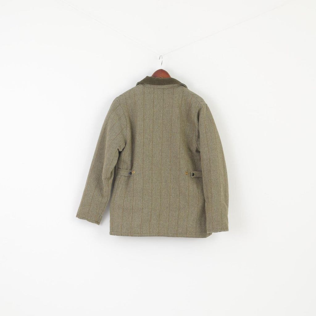 Openair Countrywear Women 12 M Jacket Green Tweed Shooting Hunting Full Zipper Top