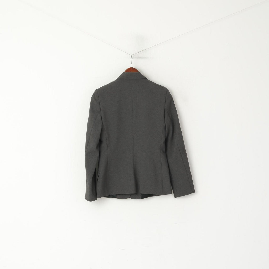 United Colors Of Benetton Femmes 40 XS Blazer Gris Veste Italie à Simple Boutonnage