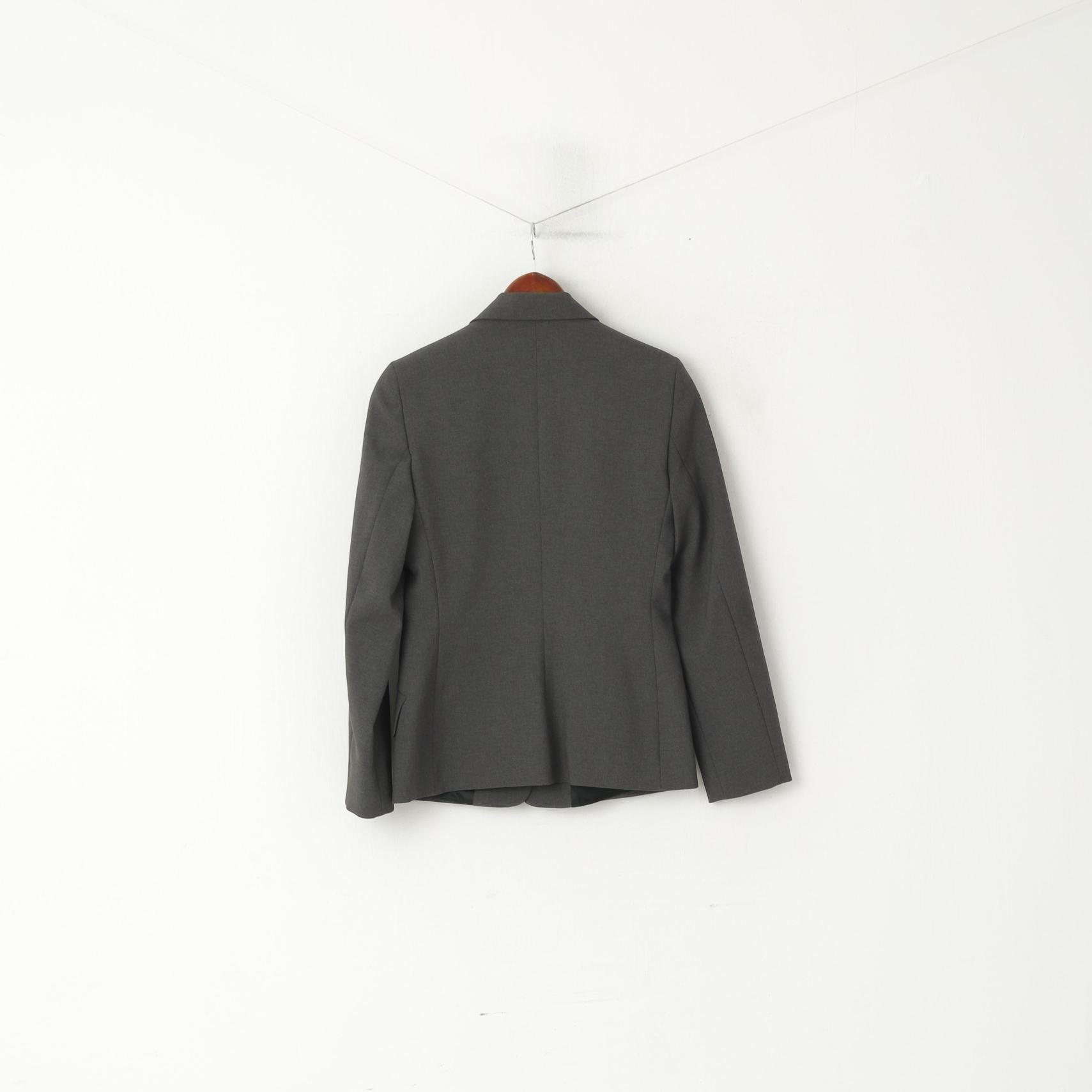 United Colors Of Benetton Femmes 40 XS Blazer Gris Veste Italie à Simple Boutonnage