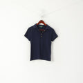 Lauren Ralph Lauren Polo Femme M Bleu Marine Coton Stretch Manches Courtes Haut Uni