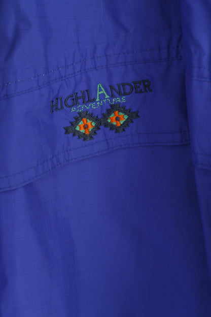 Highlander Adventure Men M Jacket Blue Vintage Hooded Nylon Kaporous Parka