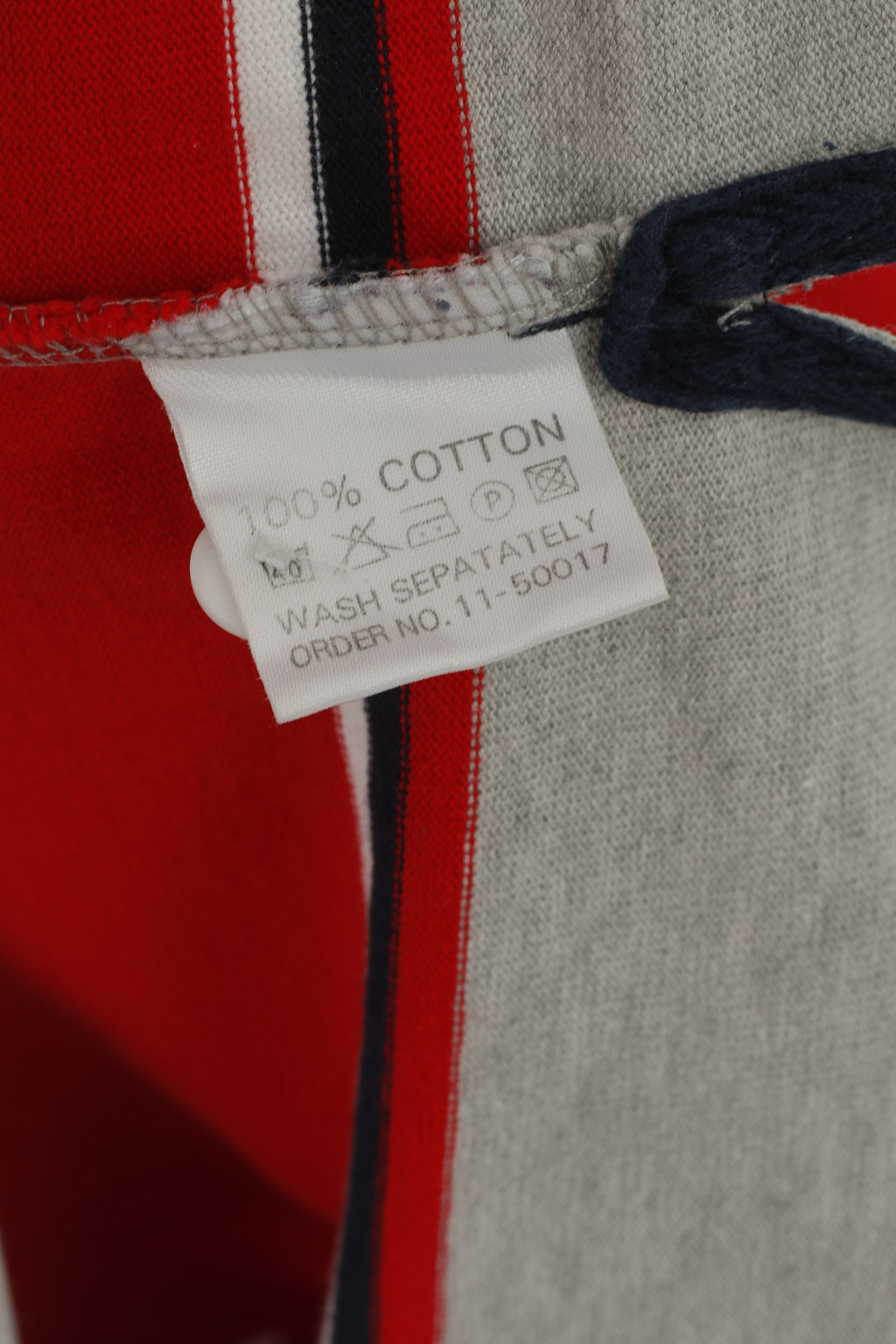 Key West American Sportswear Hommes L Polo Gris Rayé Coton Classique Haut À Manches Longues