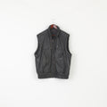 Prince Men 54 L Leather Vest Dark Brown Vintage Full Zipper Biker Soft Waistcoat