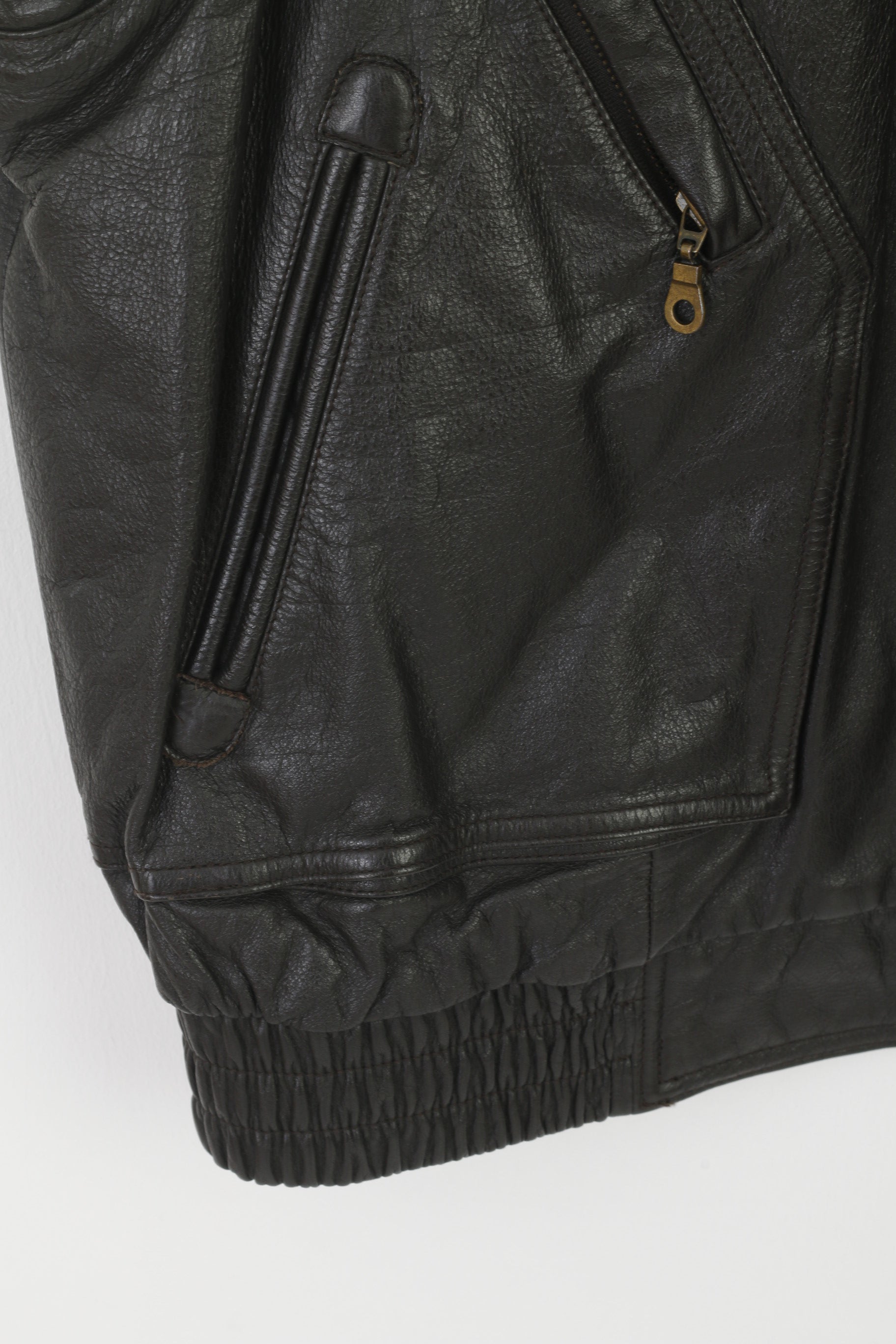 Prince Men 54 L Leather Vest Dark Brown Vintage Full Zipper Biker Soft Waistcoat