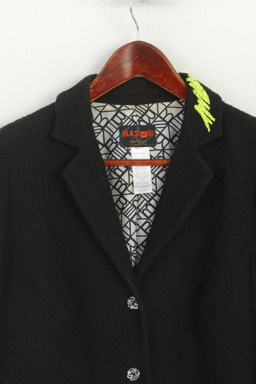 Bazar Christian Lacroix Femmes M Blazer Noir Coton Épaulettes France Veste