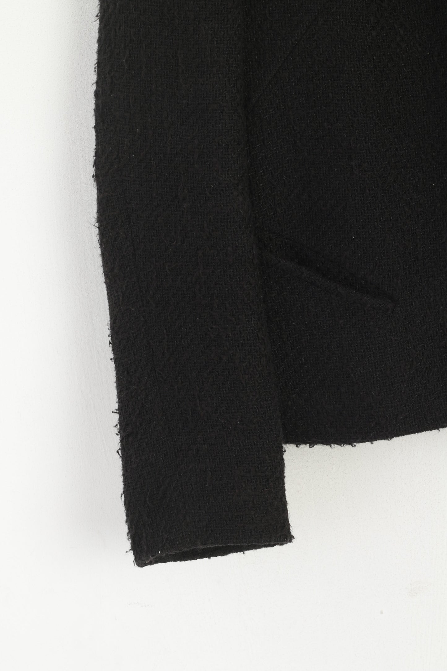 Bazar Christian Lacroix Women M Blazer Black Cotton Shoulder Pads France Jacket