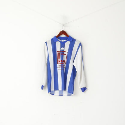 Adidas Men S Polo Shirt Blue Vintage FC Hansa Schwanewede Football #5 Jersey Top
