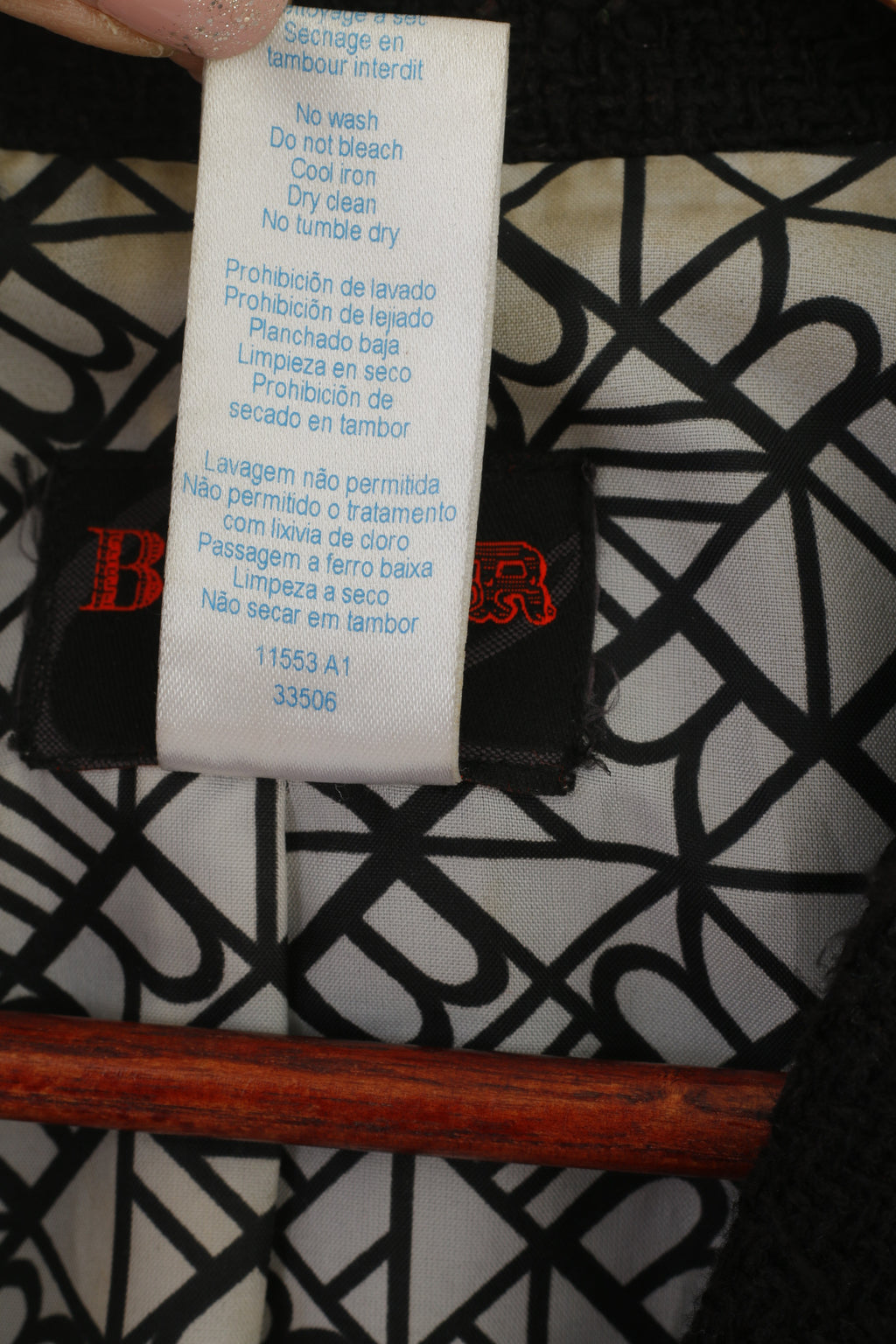 Bazar Christian Lacroix Giacca da donna M Blazer in cotone nero con spalline Francia