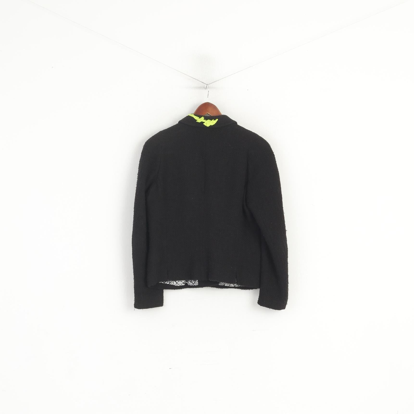 Bazar Christian Lacroix Giacca da donna M Blazer in cotone nero con spalline Francia