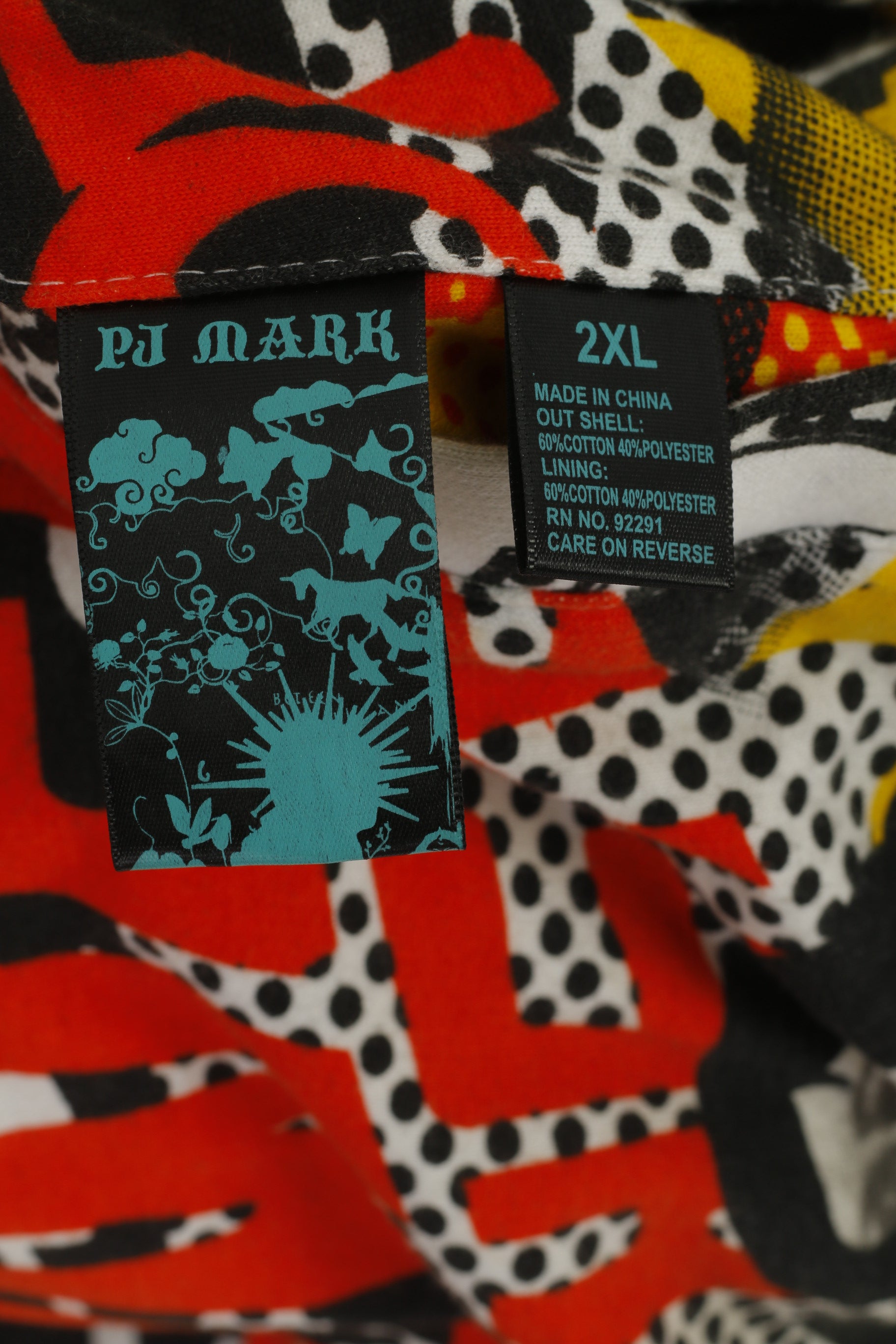 PJ Mark Men 2XL Sweatshirt Multicolour Printed Cotton Double Sided Zip Up Hoodie