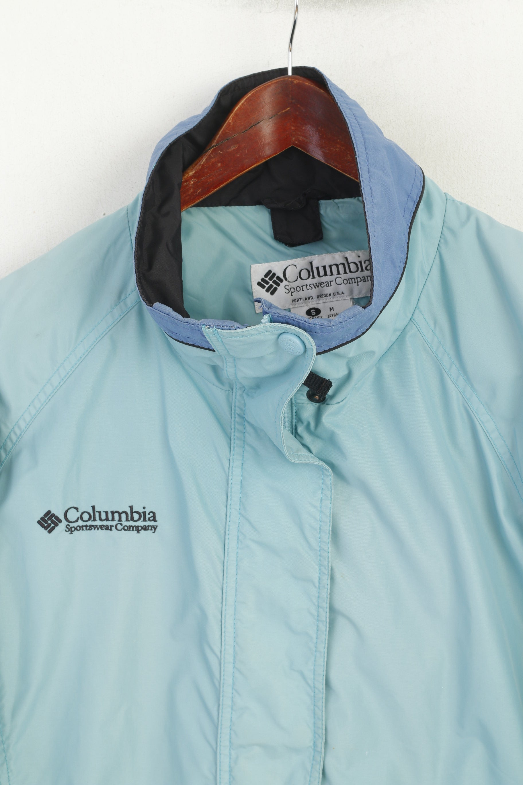 Columbia Sportswear Women S Jacket Blue Vintage Bomber Nylon Waterproof Top