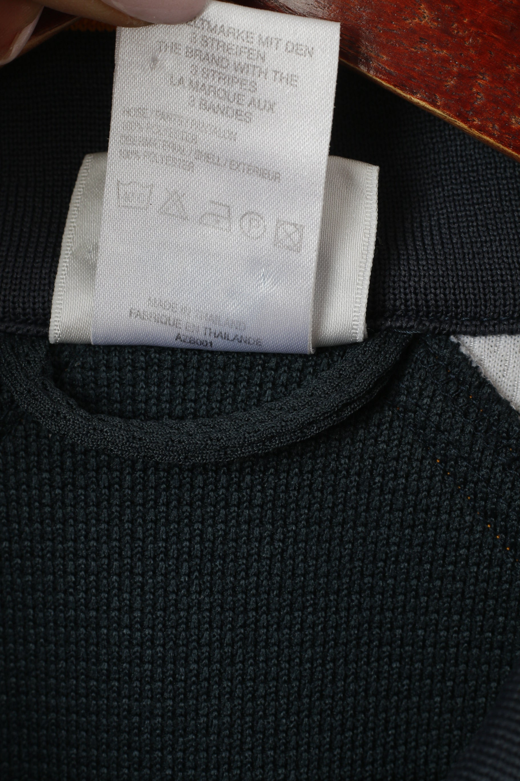 Adidas Men L Sweatshirt Navy Vintage Basketball '90 Retro Full Zipper Athletic Track Top