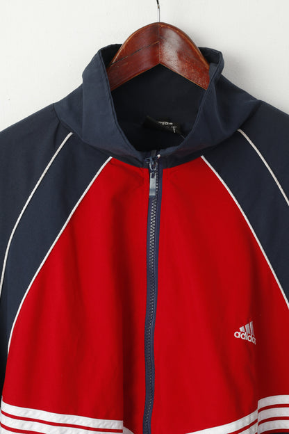 Adidas Men XL Jacket Navy Full Zipper Mesh Lined Retro Activewear Gym Top