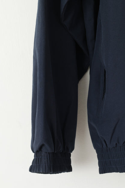 Adidas Men XL Jacket Navy Full Zipper Mesh Lined Retro Activewear Gym Top