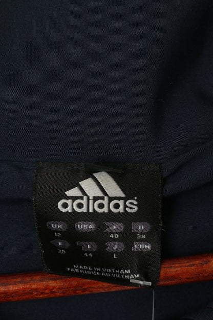 Giacca Adidas da uomo XL blu scuro con cerniera intera foderata in rete per abbigliamento sportivo retrò