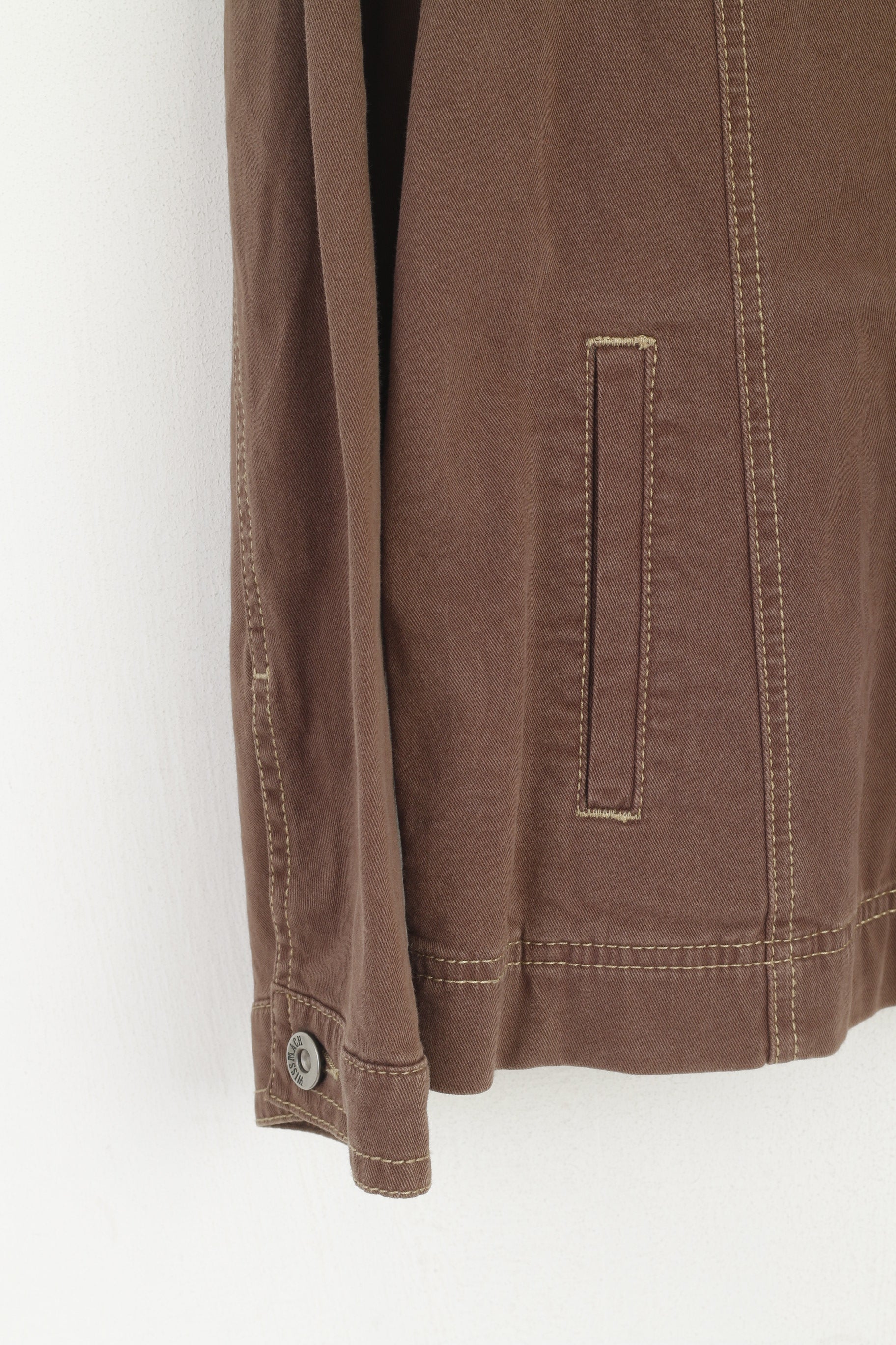 Wissmach Collection Women XL Jacket Brown Cotton Retro Stretch Classic Top