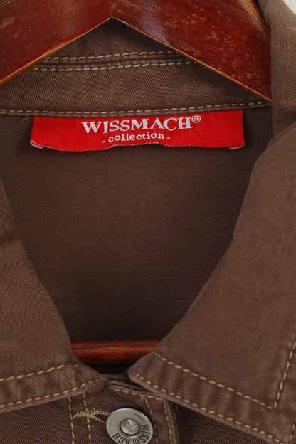 Wissmach Collection Women XL Jacket Brown Cotton Retro Stretch Classic Top