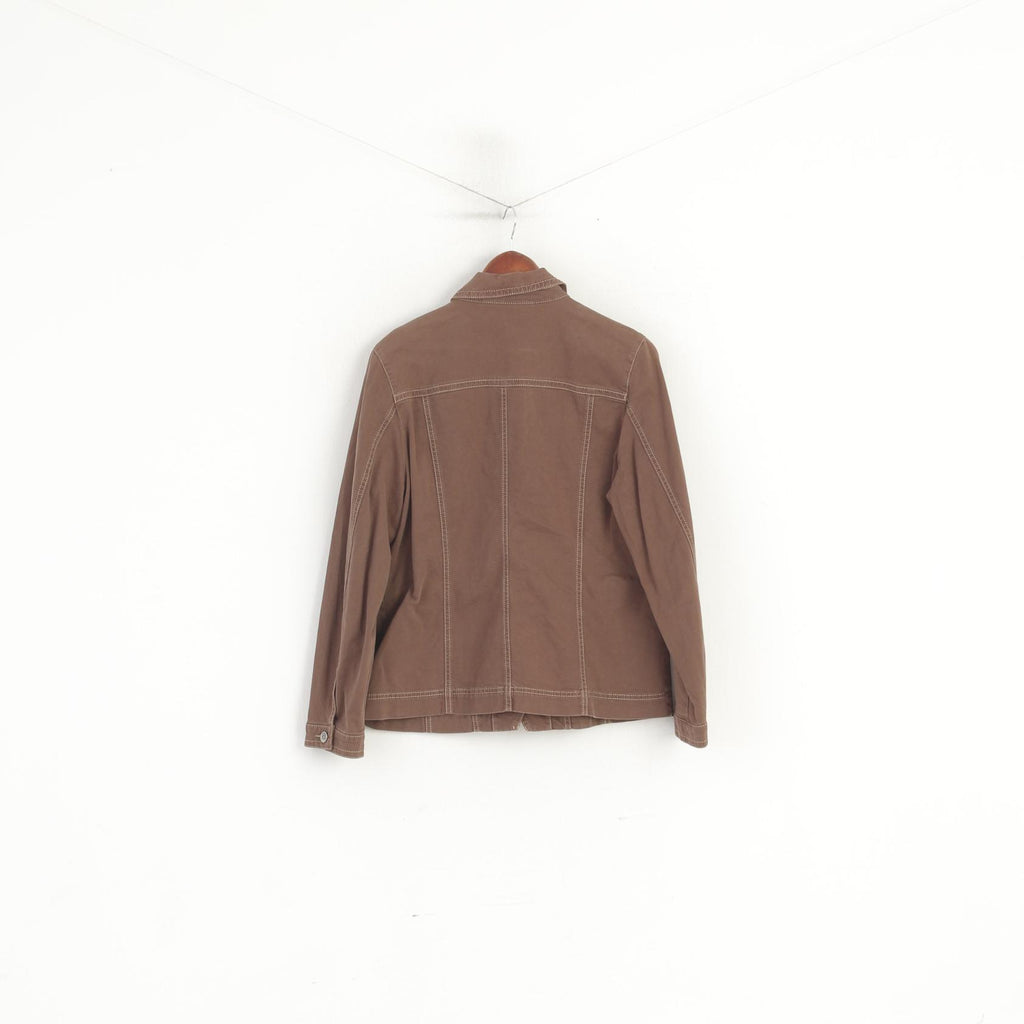 Wissmach Collection Women XL Jacket Brown Cotton Retro Stretch Classic Top