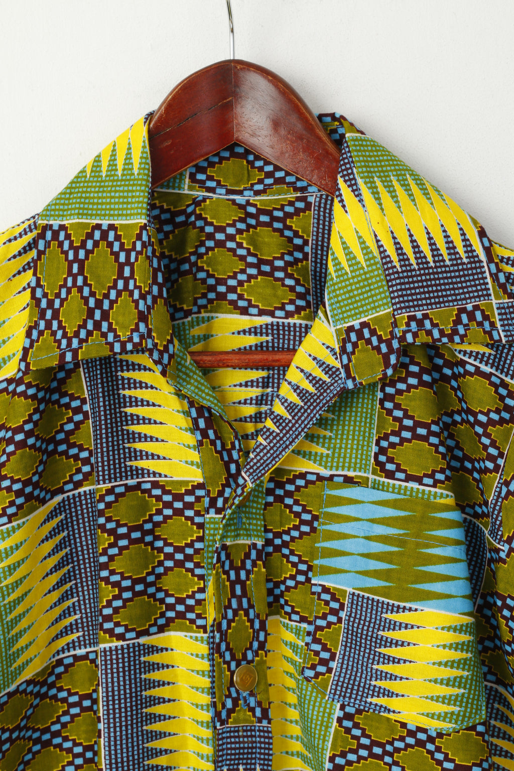 Camicia casual Saitino da 14 anni per ragazzi, top estivo a maniche corte multicolore fatto a mano