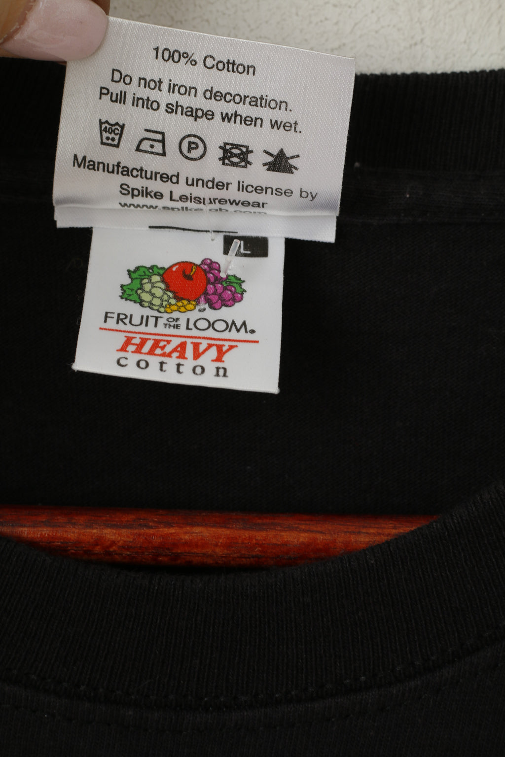 Fruit Of The Loom Men L (M) T-Shirt Black Cotton The Beatles Graphic Top