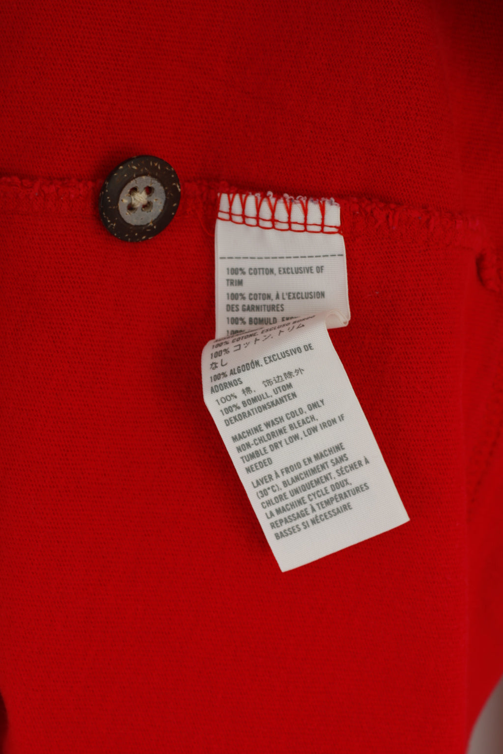 Hollister Men L Long Sleeved Shirt Red Cotton Emroidered Sleeve Casual Top