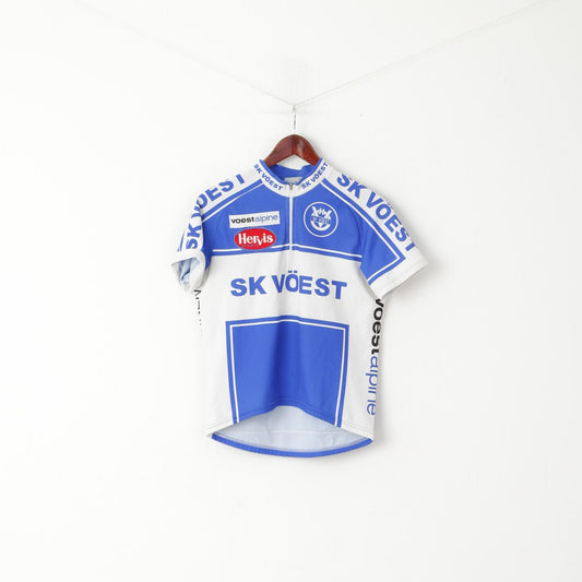Sherpa Men M Cycling Shirt Blue Vintage Hervis Sports SK Voest Retro Bike Top