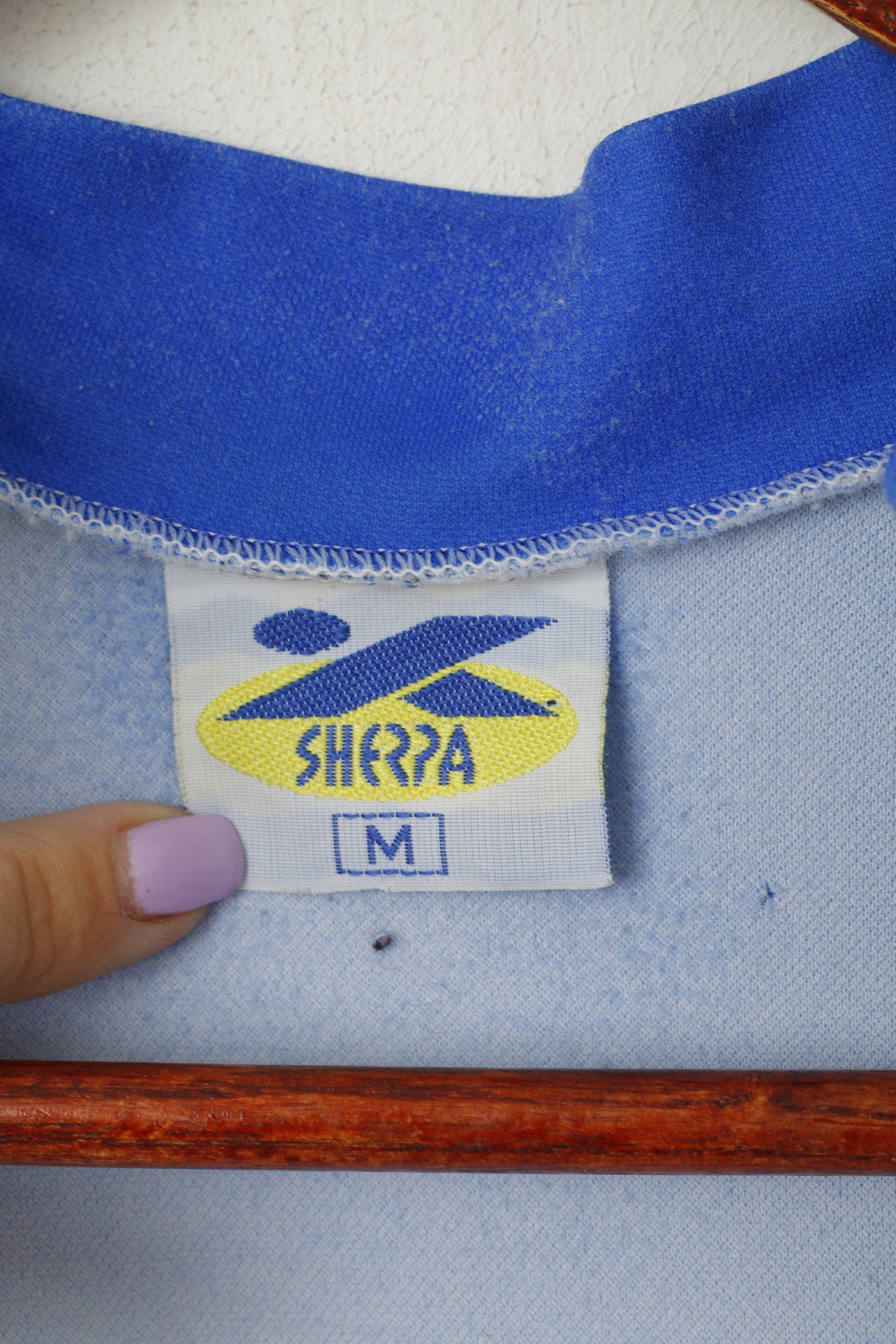 Sherpa Men M Cycling Shirt Blue Vintage Hervis Sports SK Voest Retro Bike Top