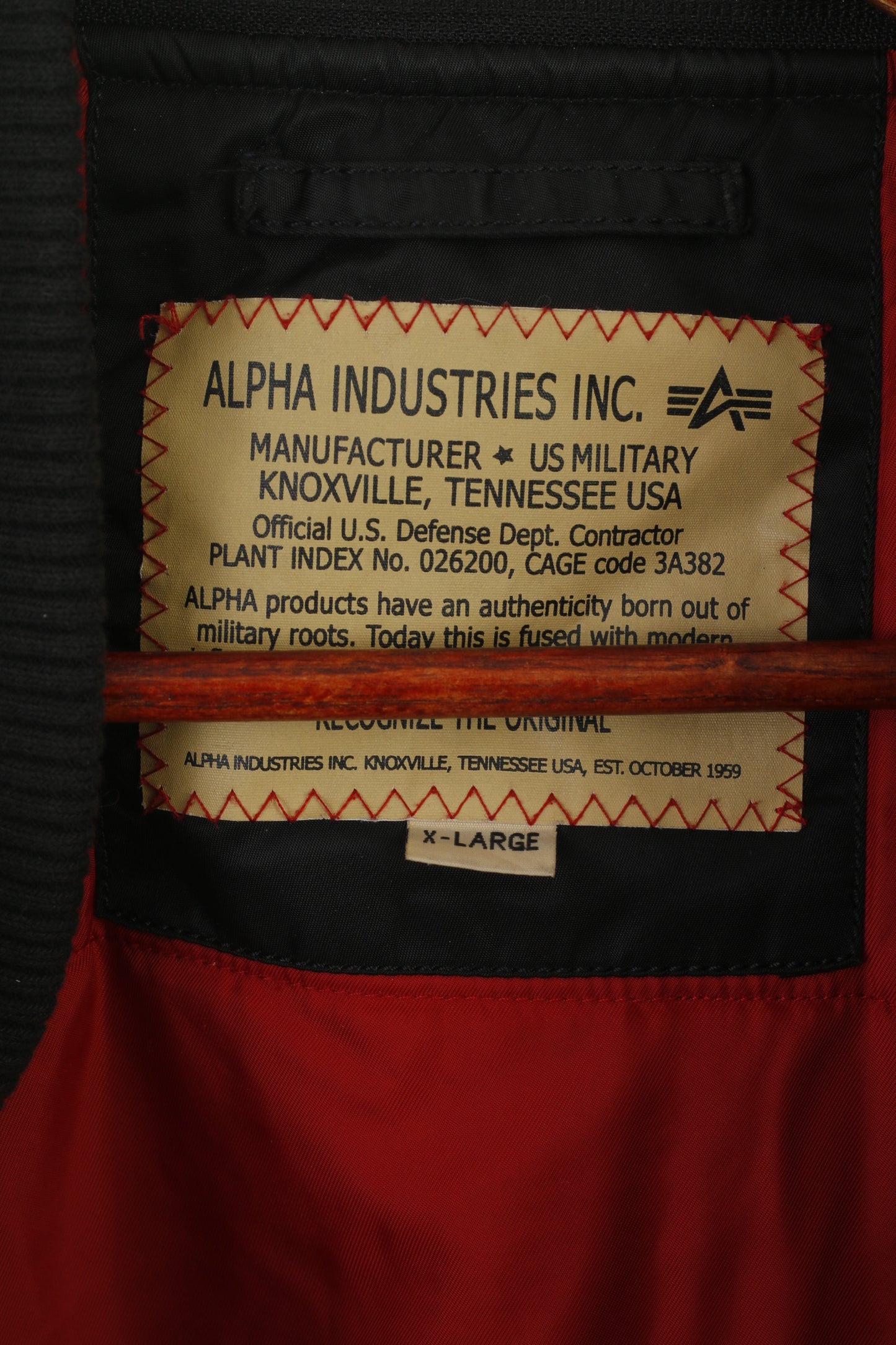 Alpha Industries Inc Men XL Jacket Black Nylon Military Full Zipper Bomber Casual Top