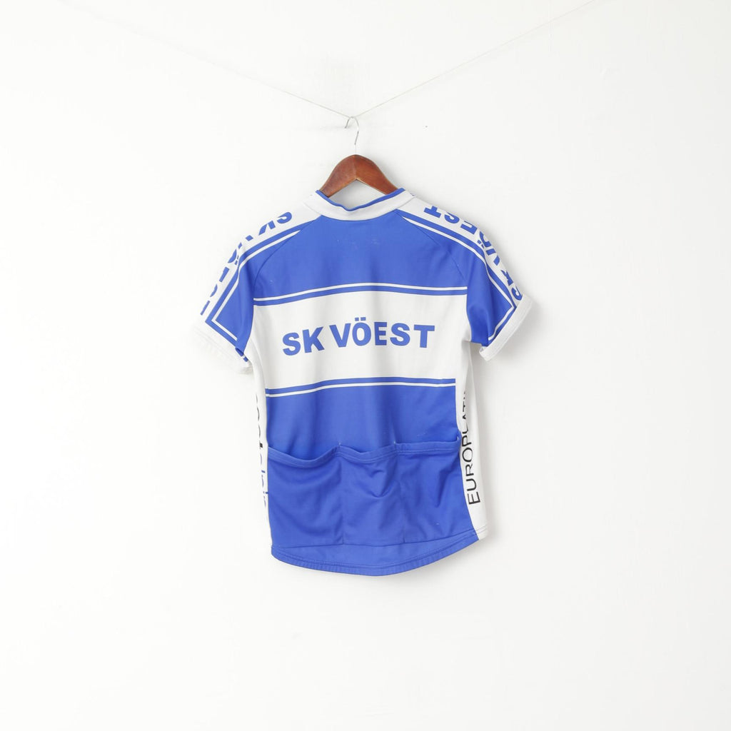 Sherpa Men M Cycling Shirt Blue Vintage Hervis Sports SK Voest Retro Bike Top