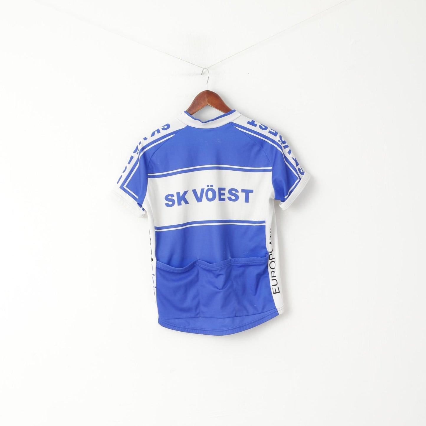Maglia da ciclismo Sherpa da uomo M blu vintage Hervis Sports SK Voest Retro Bike Top