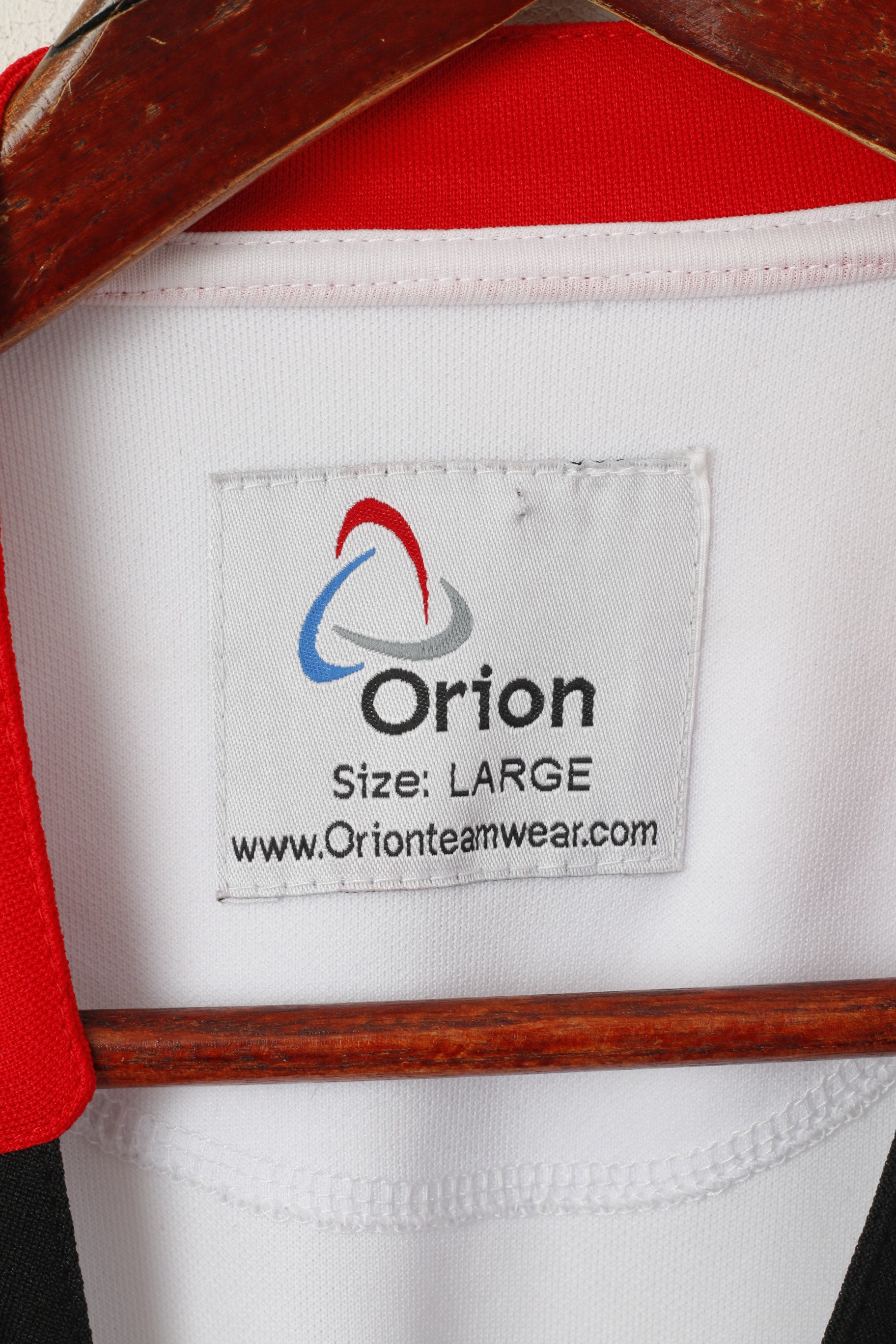 Orion Falcons Men L Shirt White Rugby Vintage Sportswear Jersey V Neck Top