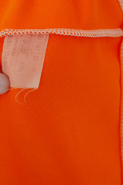 ICIS Men XL Polo Shirt Orange Neon Vintage Football Activewear Jersey Top