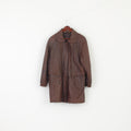 C&A Your 6th Sense Women 14 40 Jacket Brown Leather Full Zipper Vintage Retro Top