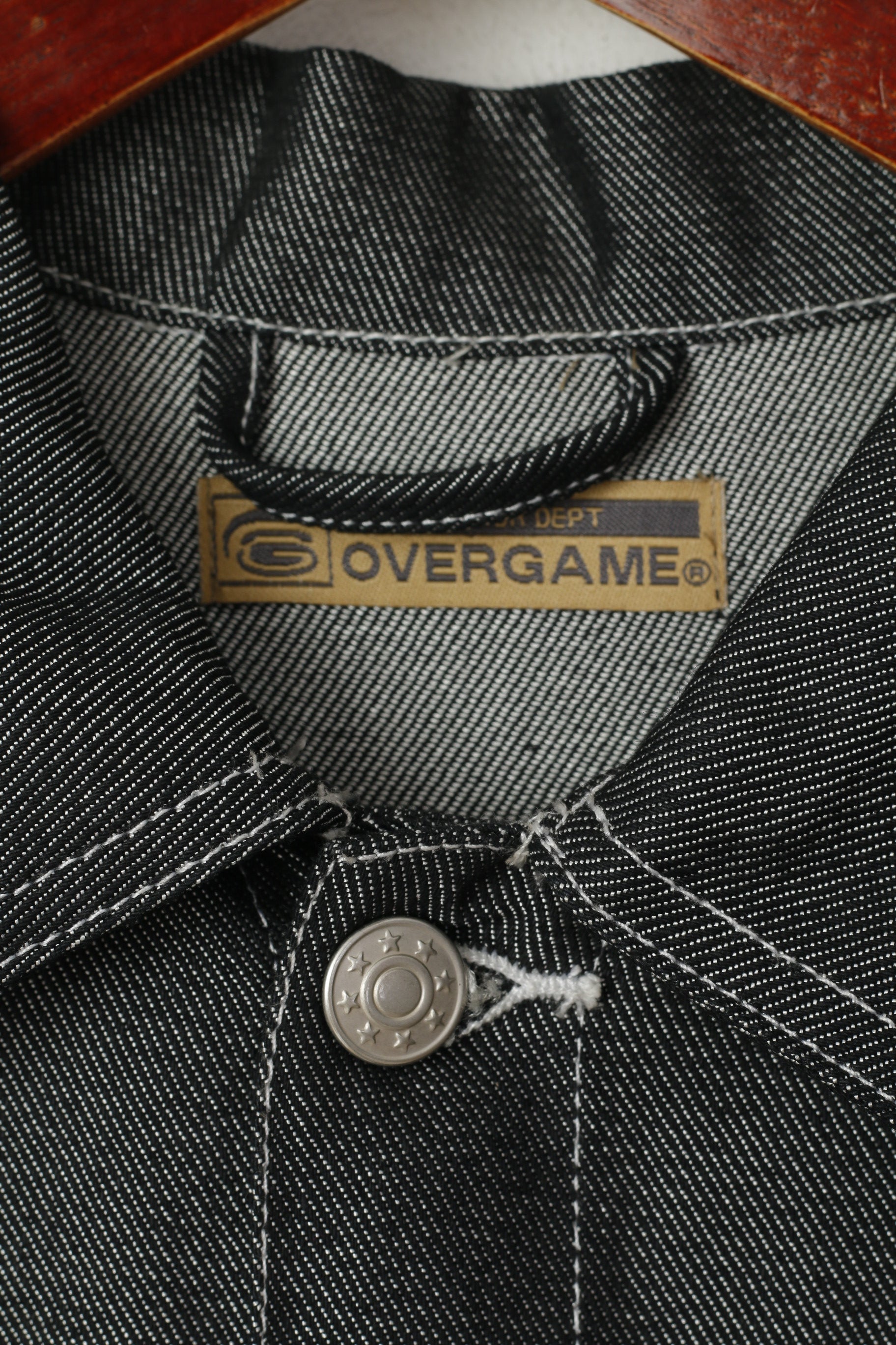 OVERGAME Veste en jean pour garçon de 14 ans, haut Bronx G. Blaster brodé en coton gris