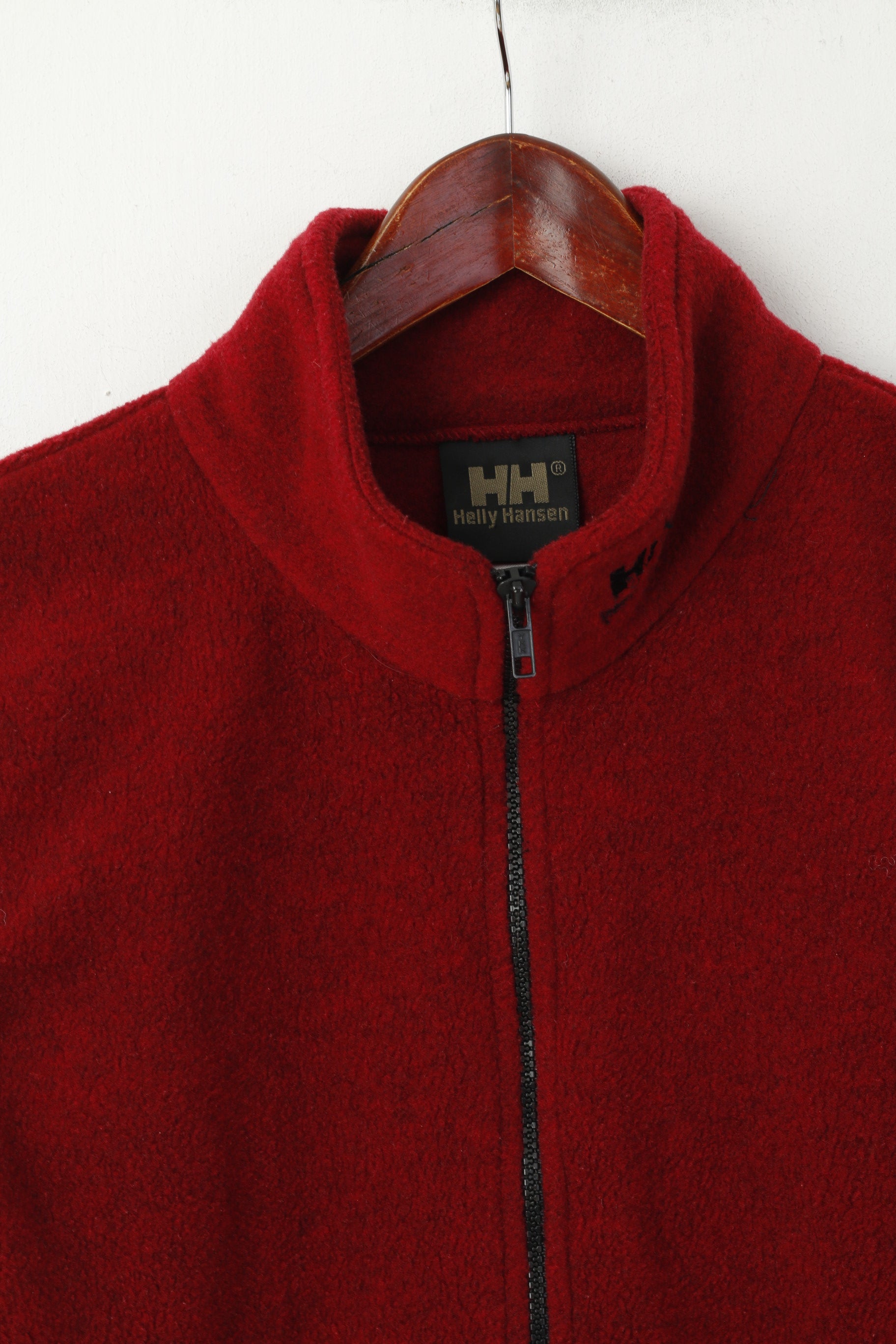 Helly Hansen Men M Bodywarmer Maroon Fleece Full Zipper Outdoor Unisex Vest