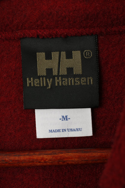 Helly Hansen Men M Bodywarmer Maroon Fleece Full Zipper Outdoor Unisex Vest