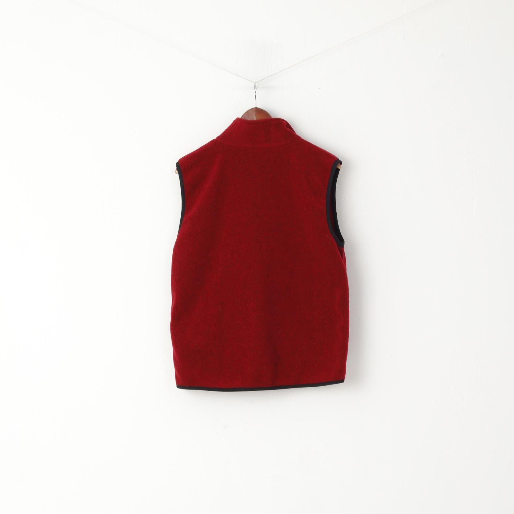 Helly Hansen Men M Bodywarmer Maroon Fleece Full Zipper Outdoor Unisex Vest