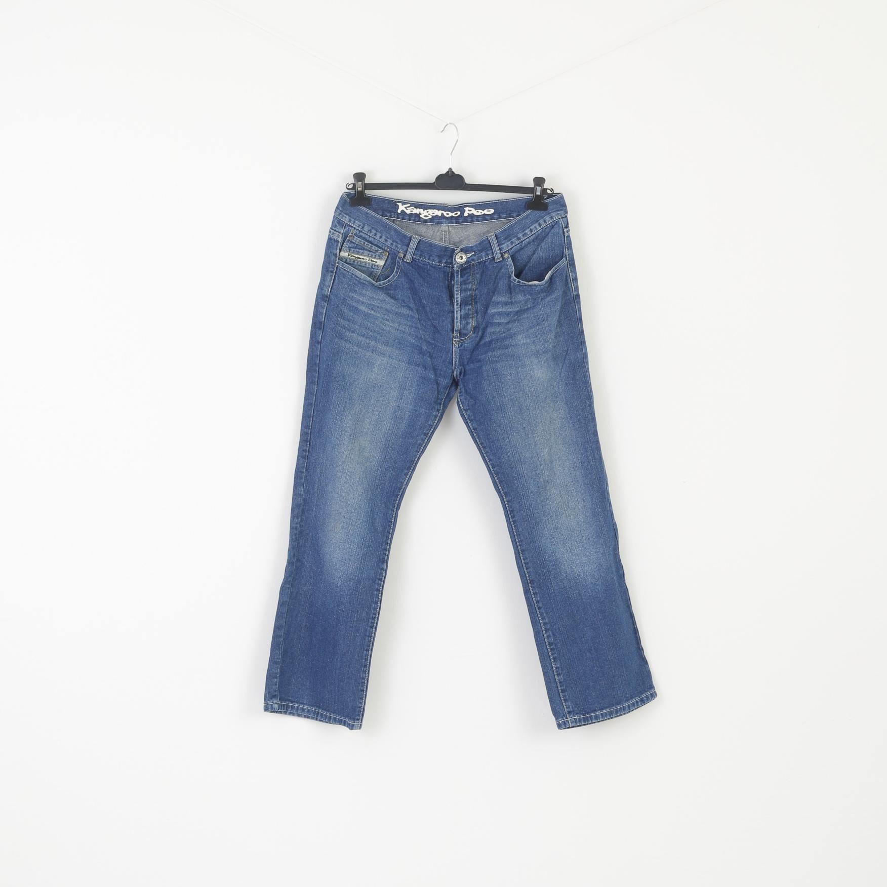 Kangaroo Poo Men 36 Jeans Trousers Blue Denim Cotton Vintage Casual Vintage Pants