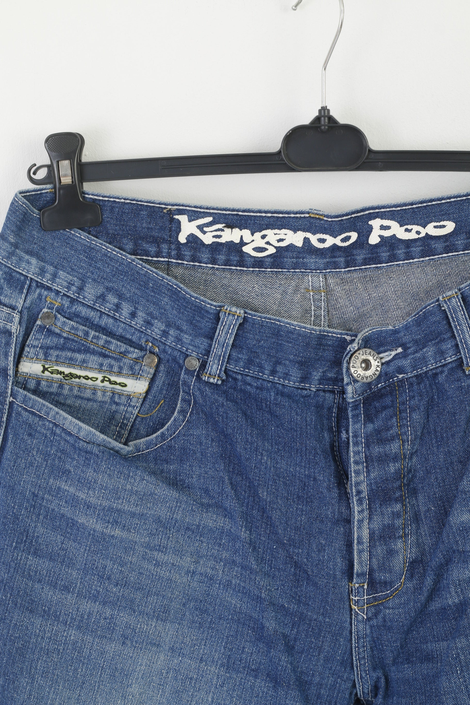 Kangaroo Poo Hommes 36 Jeans Pantalon Bleu Denim Coton Vintage Casual Pantalon Vintage