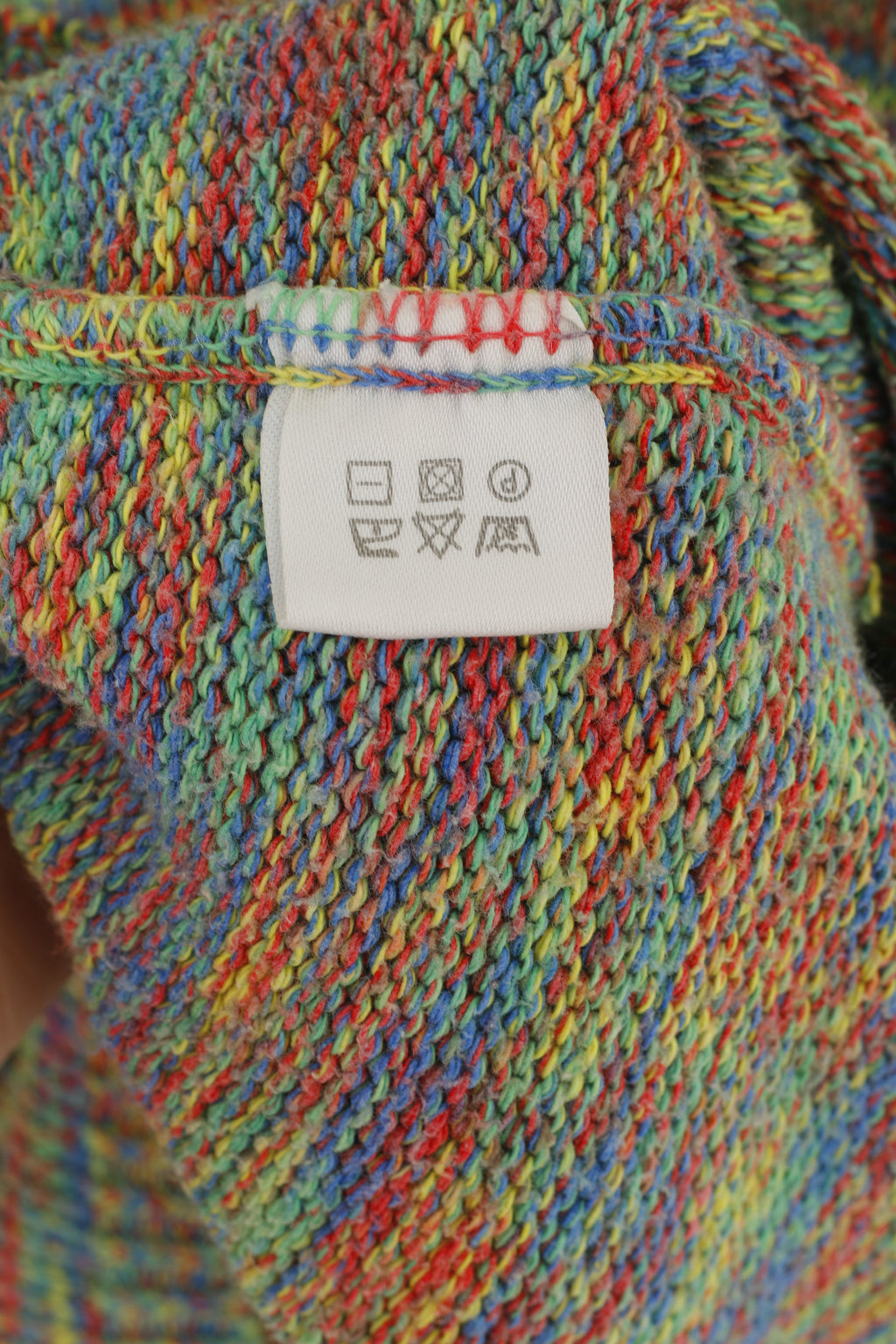 Vintage Femmes XL Jumper Multicolore Coton Zip Cou Épaulettes Pull