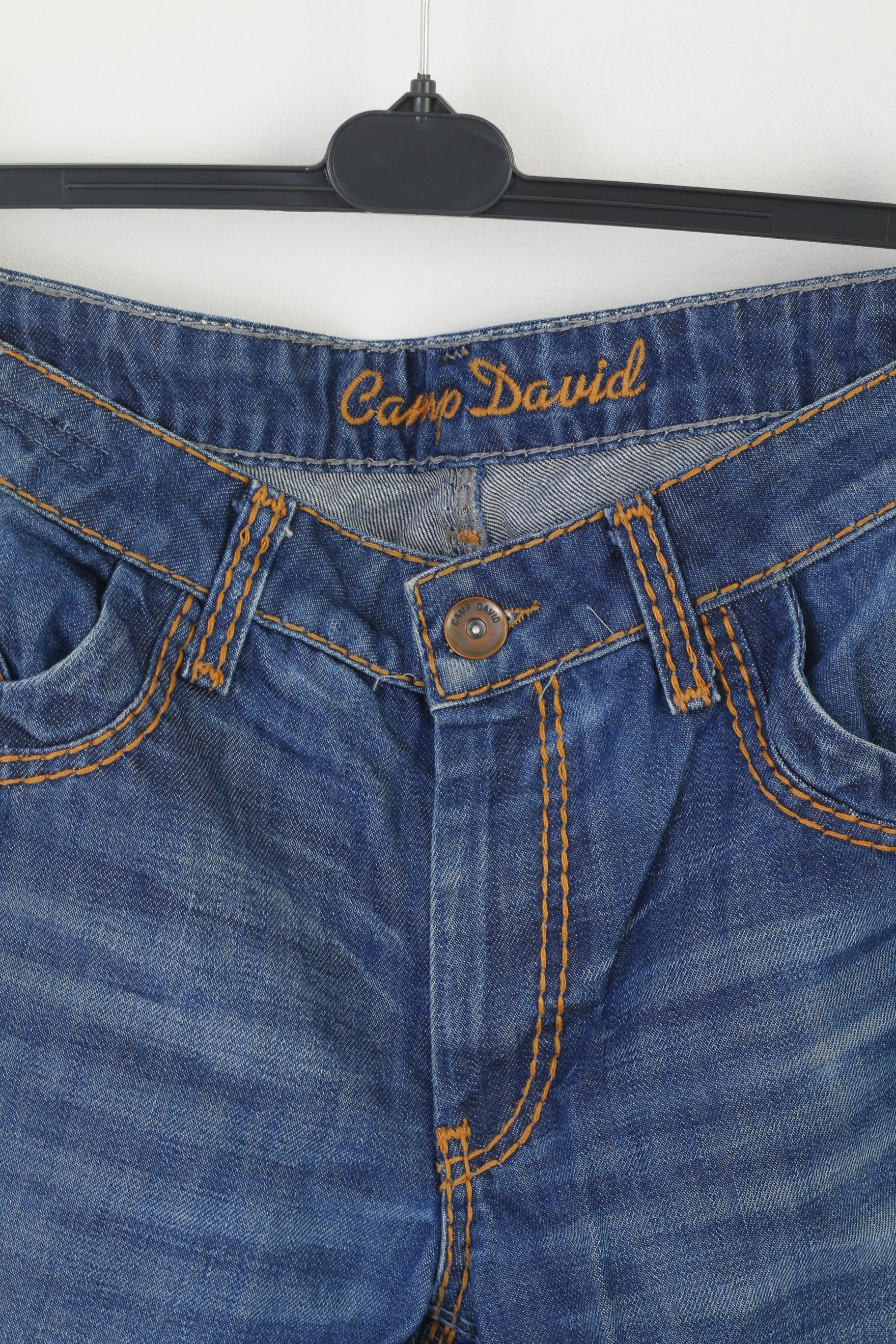 Navy Clothes Leg Denim P Trousers Camp Jeans – David 36 Long Straight Men Retrospect Cotton