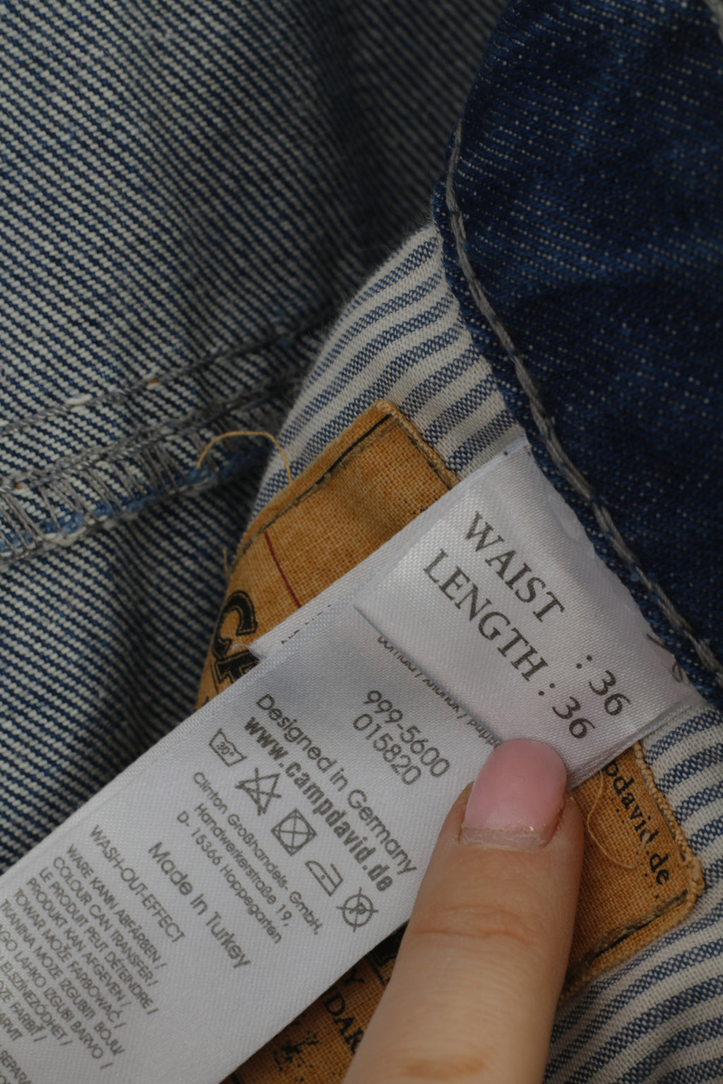 Camp David Men 36 Jeans Trousers Navy Denim Cotton Long Straight Leg Pants