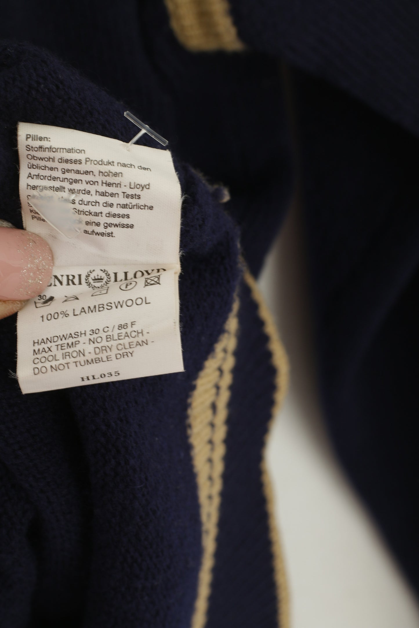 Maglione cardigan con zip intera vintage in lana blu scuro da uomo Henri Lloyd