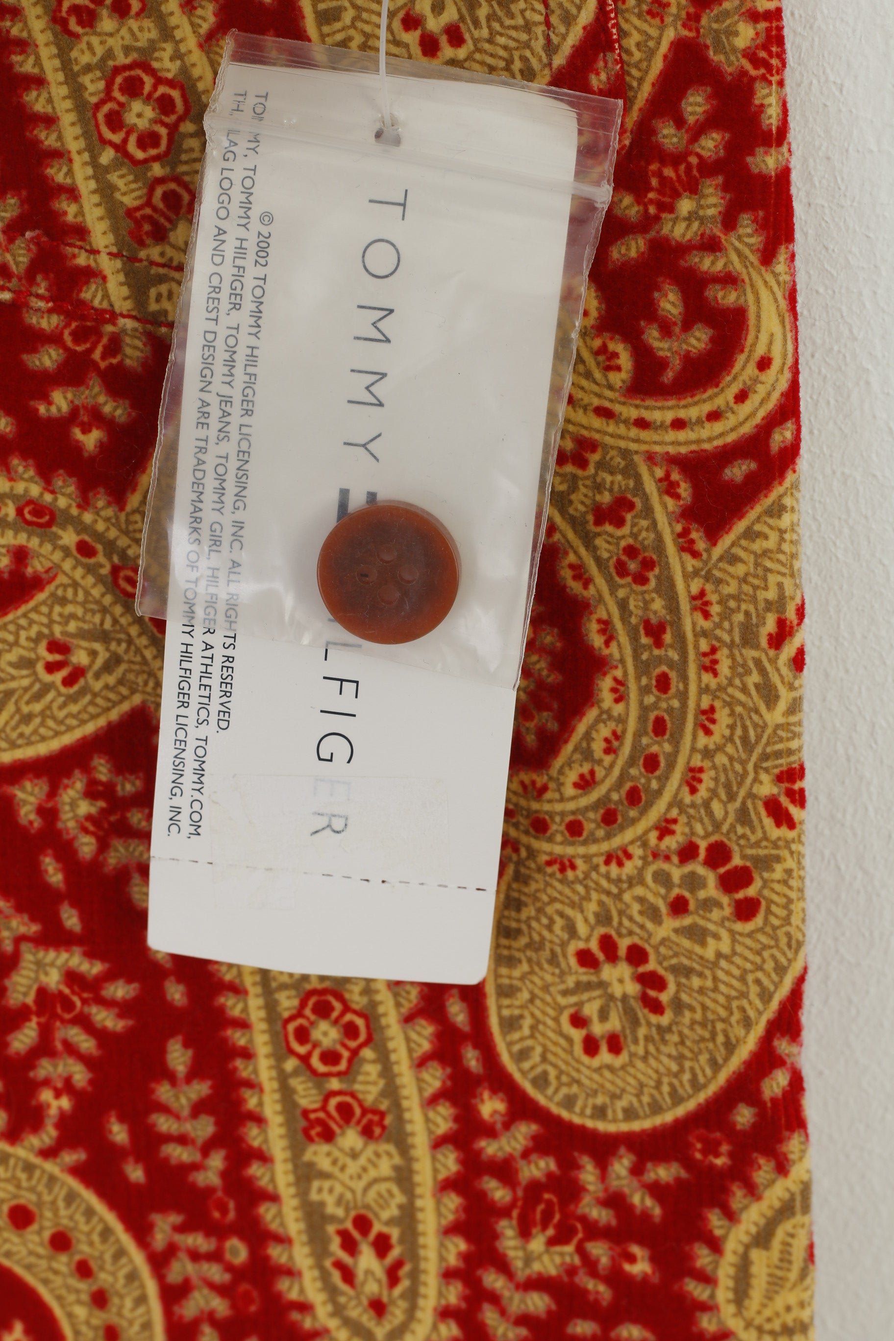 Nouveau Tommy Hilfiger Femmes 4 S Jupe Rouge Moutarde Londres Paisley Poches Mini