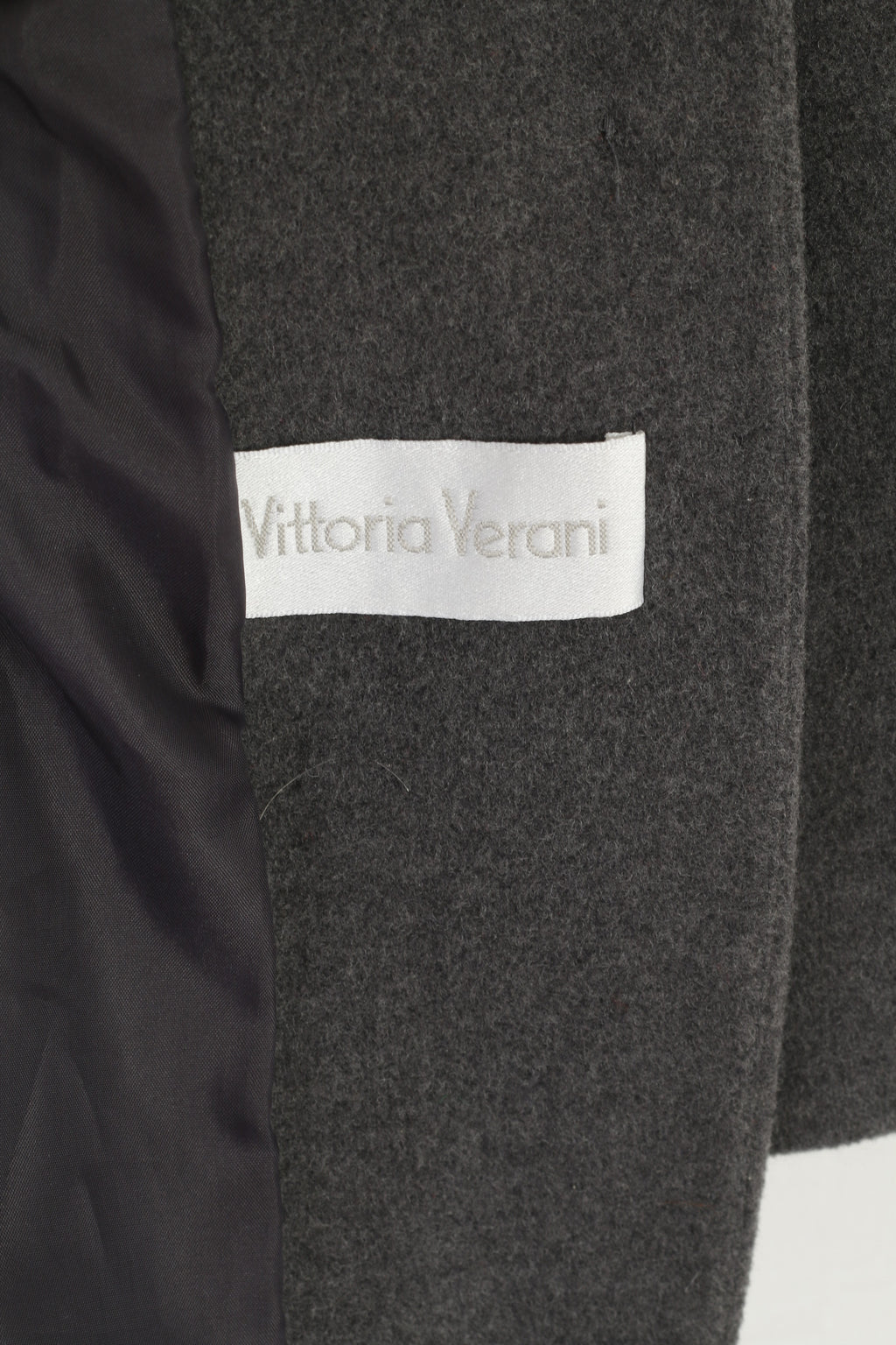 Vittoria Verani Giacca Donna 20 50 XXL Giacca Vintage in Cashmere di Lana Vergine Grigia