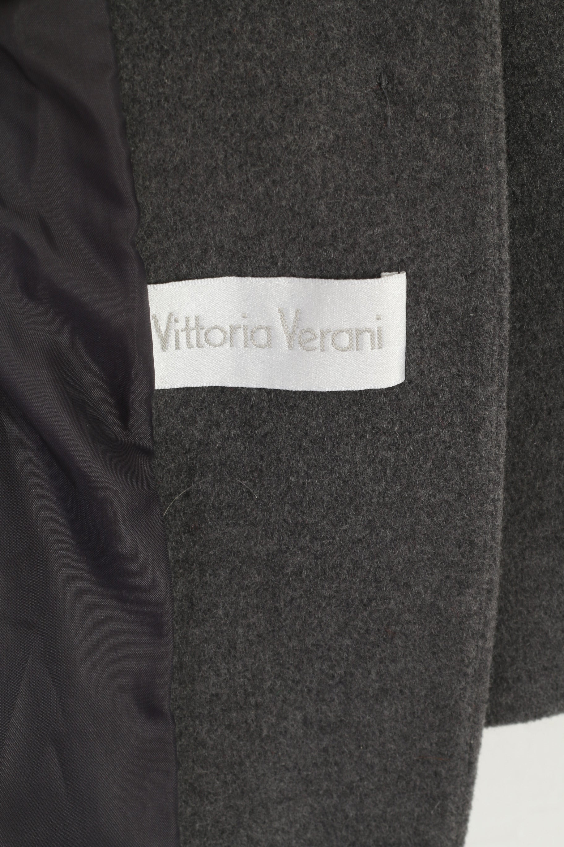 Vittoria Verani Giacca Donna 20 50 XXL Giacca Vintage in Cashmere di Lana Vergine Grigia
