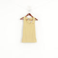 Nike Women M Shirt Tank Top Gold Fitness Sport Stretch Dri Fit Vest