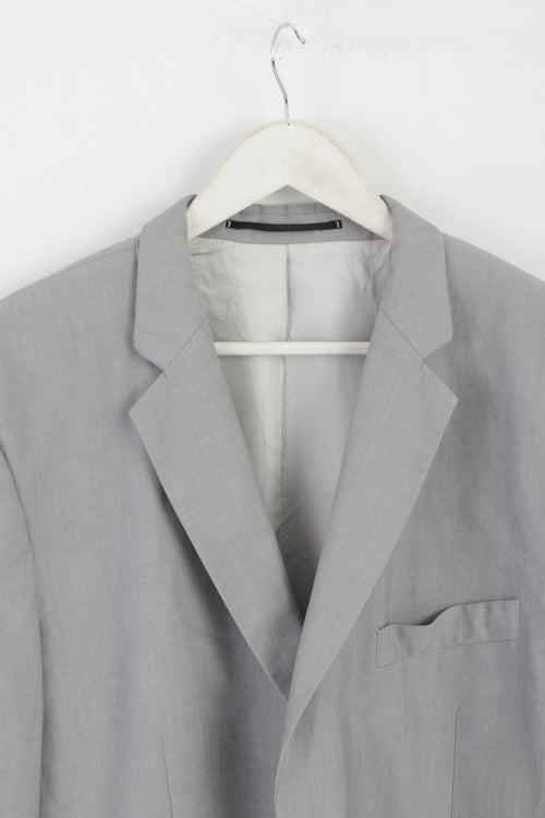 Bertoni Homme XXL (L) Blazer Gris Clair Simple Boutonnage Élégant Veste Décontractée